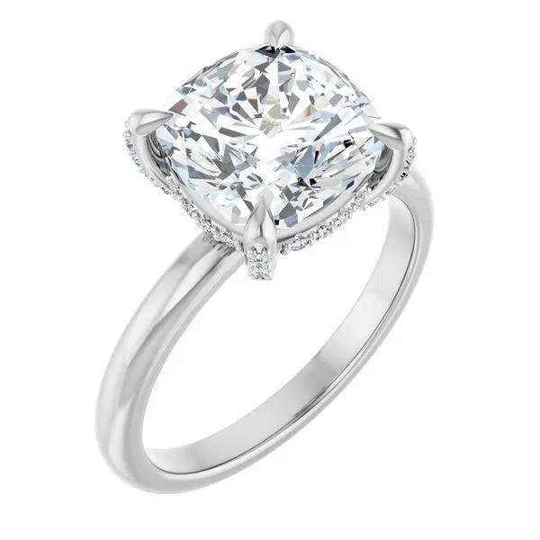 Claw-Prong Hidden Halo-Style Engagement Ring J. Thomas Jewelers Rochester Hills, MI