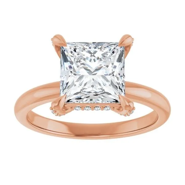 Claw-Prong Hidden Halo-Style Engagement Ring Image 3 Don's Jewelry & Design Washington, IA