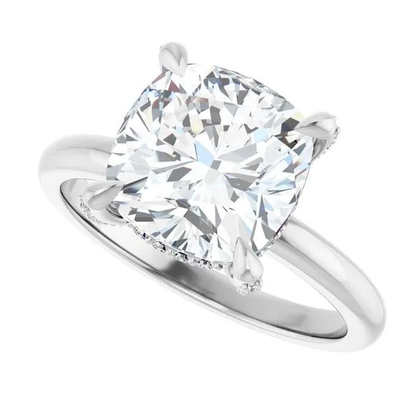 Claw-Prong Hidden Halo-Style Engagement Ring Image 5 Don's Jewelry & Design Washington, IA