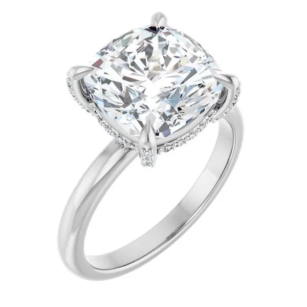 Claw-Prong Hidden Halo-Style Engagement Ring J. Thomas Jewelers Rochester Hills, MI