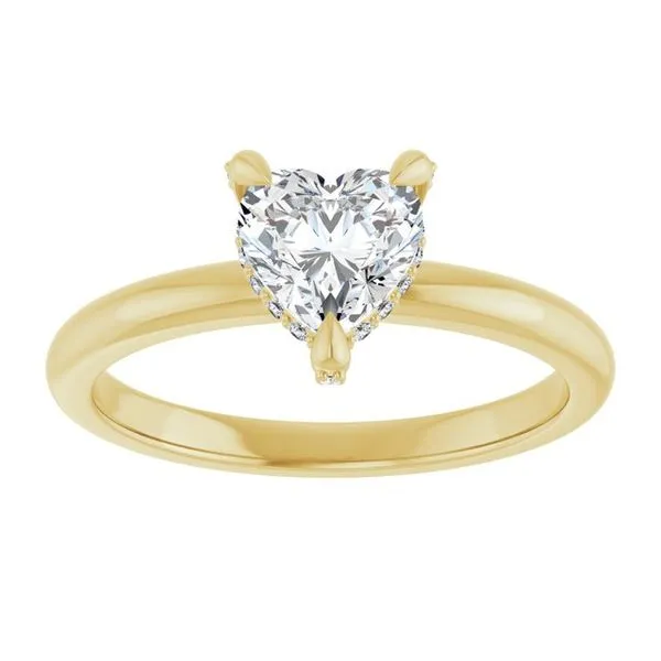 Claw-Prong Hidden Halo-Style Engagement Ring Image 3 Hudson Valley Goldsmith New Paltz, NY