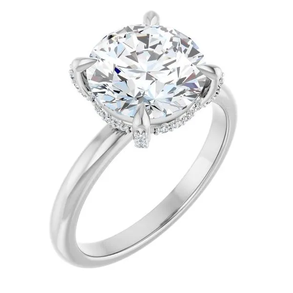 Claw-Prong Hidden Halo-Style Engagement Ring J. Thomas Jewelers Rochester Hills, MI