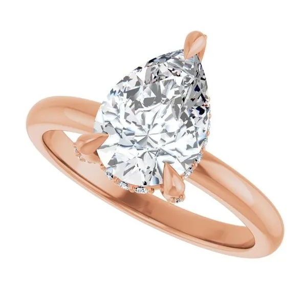 Claw-Prong Hidden Halo-Style Engagement Ring Image 5 Hudson Valley Goldsmith New Paltz, NY