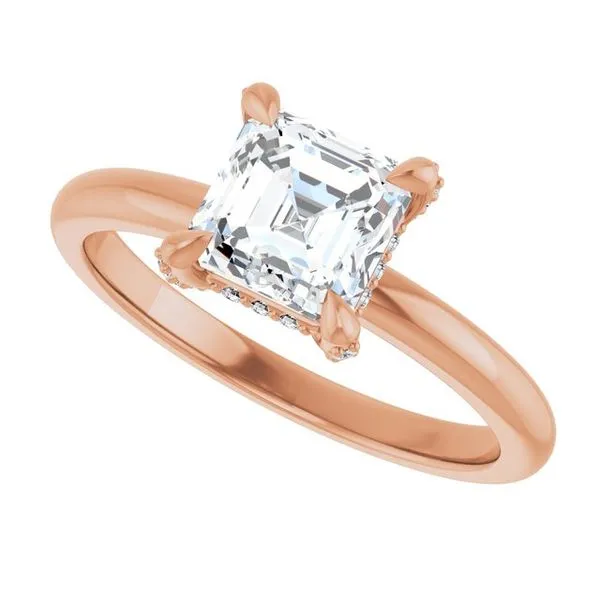 Claw-Prong Hidden Halo-Style Engagement Ring Image 5 Hudson Valley Goldsmith New Paltz, NY