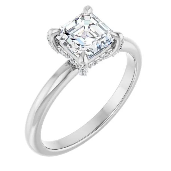 Claw-Prong Hidden Halo-Style Engagement Ring J. Thomas Jewelers Rochester Hills, MI