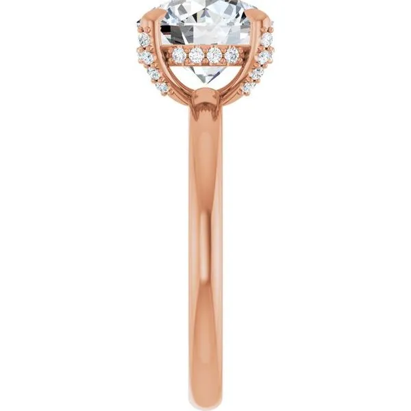 Claw-Prong Hidden Halo-Style Engagement Ring Image 4 Hudson Valley Goldsmith New Paltz, NY