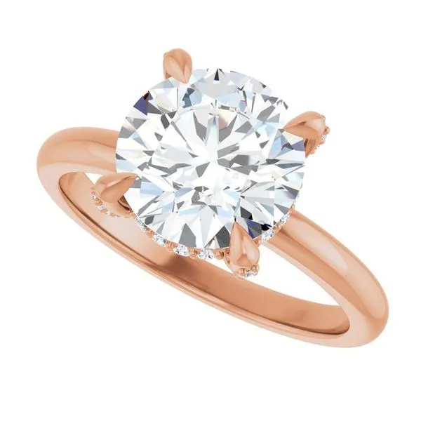 Claw-Prong Hidden Halo-Style Engagement Ring Image 5 Hudson Valley Goldsmith New Paltz, NY