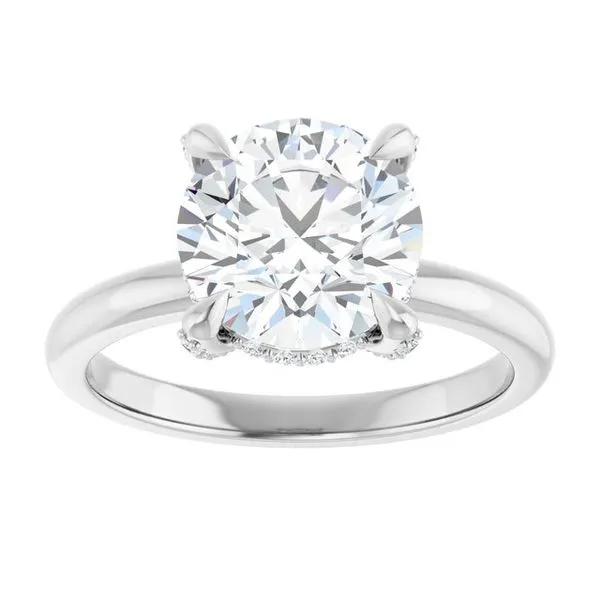 Claw-Prong Hidden Halo-Style Engagement Ring Image 3 Michael Szwed Jewelers Longmeadow, MA