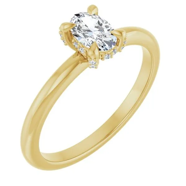 Claw-Prong Hidden Halo-Style Engagement Ring J. West Jewelers Round Rock, TX