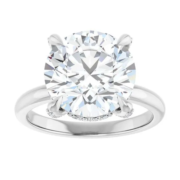 Claw-Prong Hidden Halo-Style Engagement Ring Image 3 J. West Jewelers Round Rock, TX