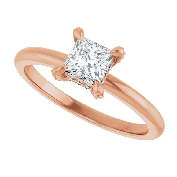 Claw-Prong Hidden Halo-Style Engagement Ring Image 5 Don's Jewelry & Design Washington, IA