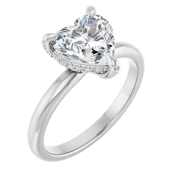 Claw-Prong Hidden Halo-Style Engagement Ring JF Jones Jewelers Rochester, NY