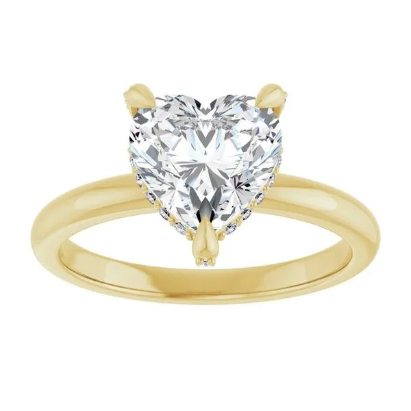 Claw-Prong Hidden Halo-Style Engagement Ring Image 3 Hudson Valley Goldsmith New Paltz, NY