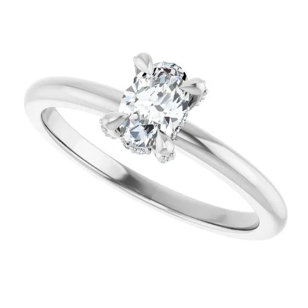 Claw-Prong Hidden Halo-Style Engagement Ring Image 5 Michael Szwed Jewelers Longmeadow, MA