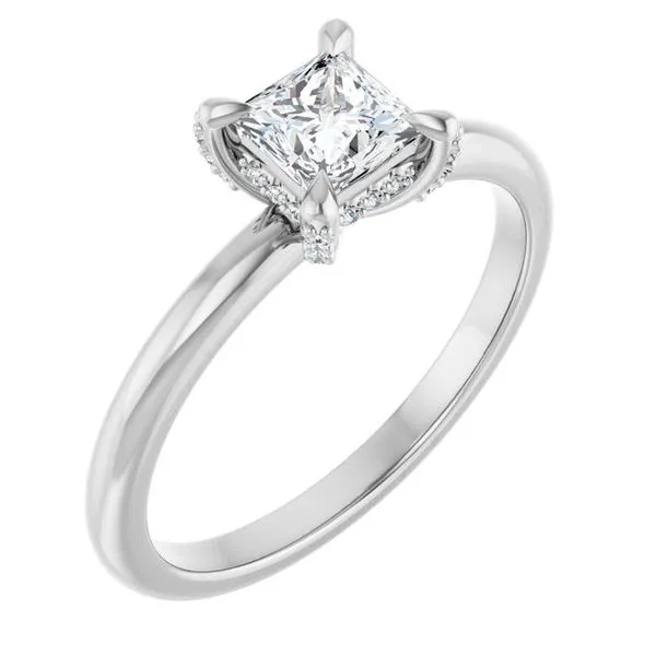 Claw-Prong Hidden Halo-Style Engagement Ring Futer Bros Jewelers York, PA