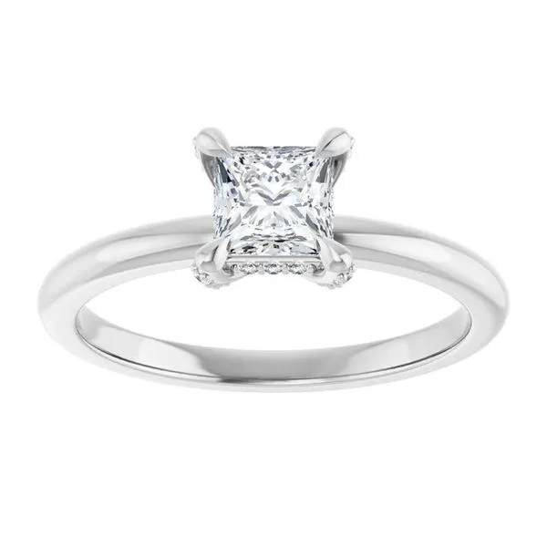 Claw-Prong Hidden Halo-Style Engagement Ring Image 3 Michael Szwed Jewelers Longmeadow, MA