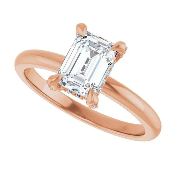 Claw-Prong Hidden Halo-Style Engagement Ring Image 5 Hudson Valley Goldsmith New Paltz, NY