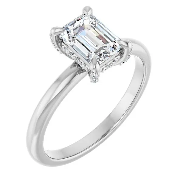 Claw-Prong Hidden Halo-Style Engagement Ring Don's Jewelry & Design Washington, IA