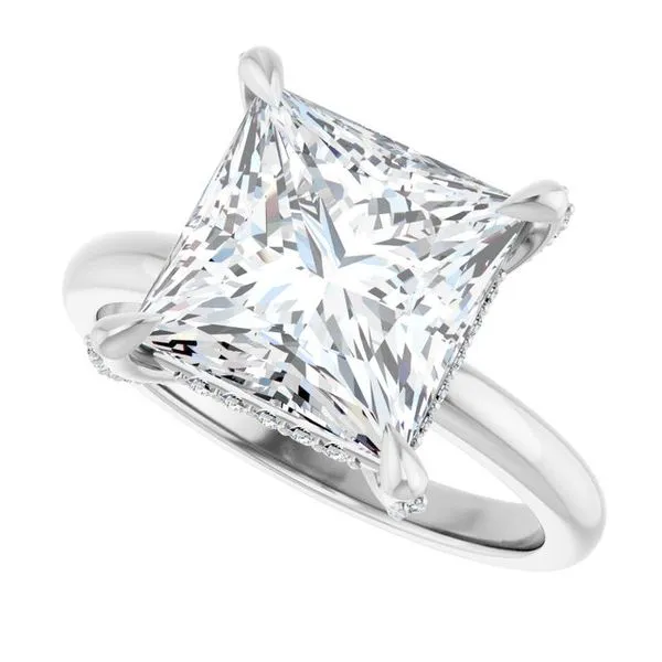 Claw-Prong Hidden Halo-Style Engagement Ring Image 5 Don's Jewelry & Design Washington, IA