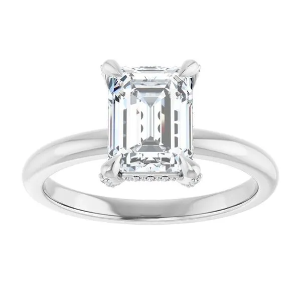 Claw-Prong Hidden Halo-Style Engagement Ring Image 3 JF Jones Jewelers Rochester, NY