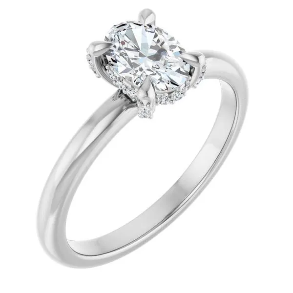 Claw-Prong Hidden Halo-Style Engagement Ring Don's Jewelry & Design Washington, IA
