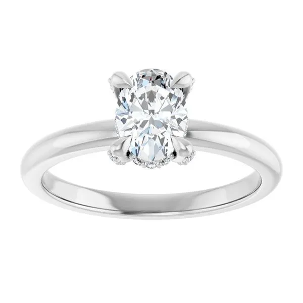 Claw-Prong Hidden Halo-Style Engagement Ring Image 3 Austin's Fine Diamonds & Jewelry Lyndhurst, NJ