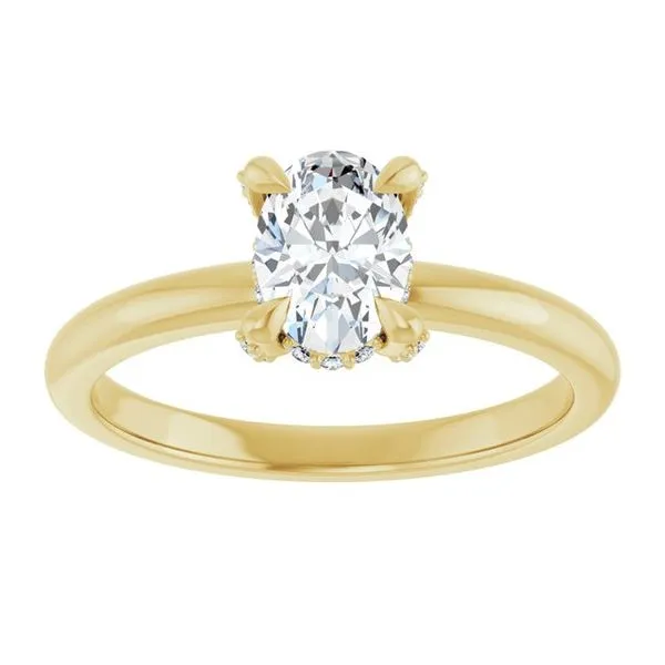 Claw-Prong Hidden Halo-Style Engagement Ring Image 3 Don's Jewelry & Design Washington, IA