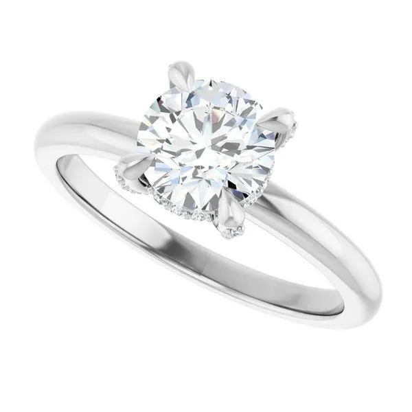 Claw-Prong Hidden Halo-Style Engagement Ring Image 5 Michael Szwed Jewelers Longmeadow, MA