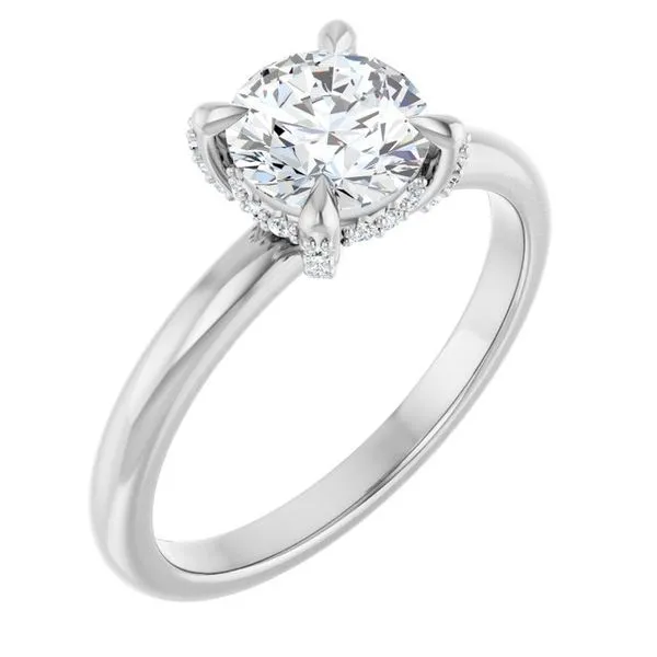 Claw-Prong Hidden Halo-Style Engagement Ring Arezzo Jewelers Elmwood Park, IL