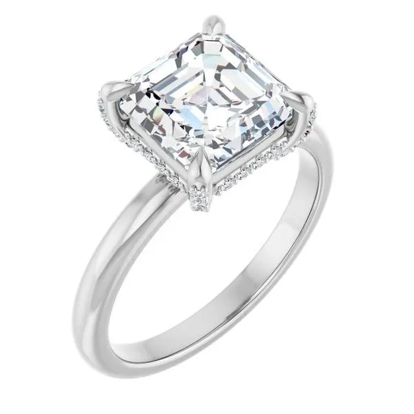 Claw-Prong Hidden Halo-Style Engagement Ring Futer Bros Jewelers York, PA