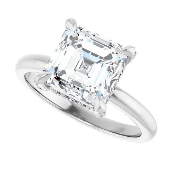 Claw-Prong Hidden Halo-Style Engagement Ring Image 5 Hudson Valley Goldsmith New Paltz, NY