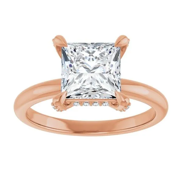 Claw-Prong Hidden Halo-Style Engagement Ring Image 3 JF Jones Jewelers Rochester, NY