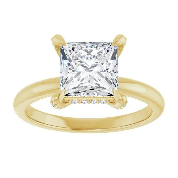 Claw-Prong Hidden Halo-Style Engagement Ring Image 3 Don's Jewelry & Design Washington, IA