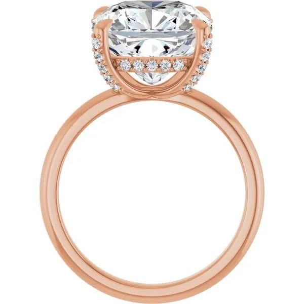 Claw-Prong Hidden Halo-Style Engagement Ring Image 2 Hudson Valley Goldsmith New Paltz, NY