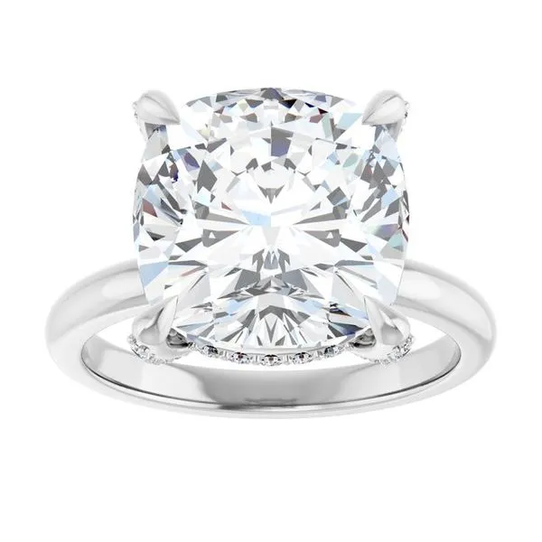 Claw-Prong Hidden Halo-Style Engagement Ring Image 3 Hudson Valley Goldsmith New Paltz, NY