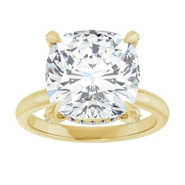 Claw-Prong Hidden Halo-Style Engagement Ring Image 3 Hudson Valley Goldsmith New Paltz, NY