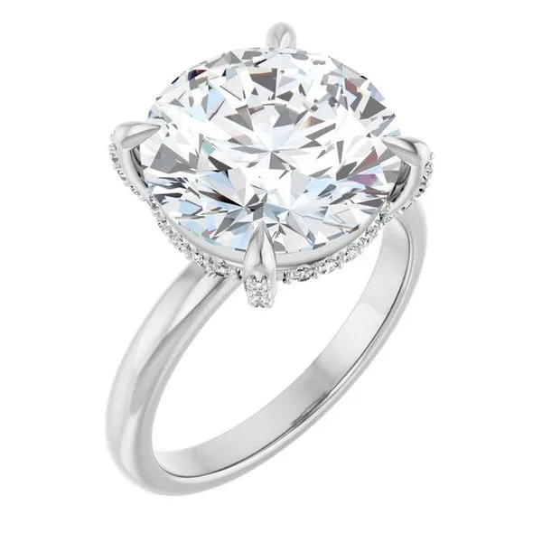 Claw-Prong Hidden Halo-Style Engagement Ring Arezzo Jewelers Elmwood Park, IL