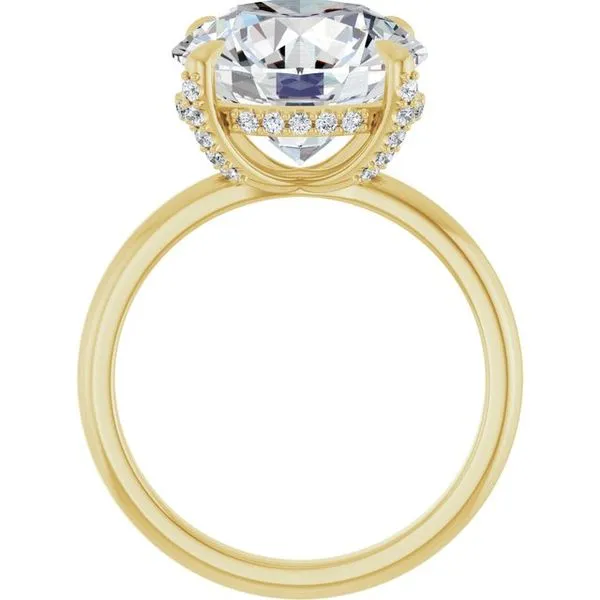 Claw-Prong Hidden Halo-Style Engagement Ring Image 2 Hudson Valley Goldsmith New Paltz, NY