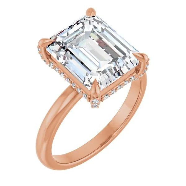 Claw-Prong Hidden Halo-Style Engagement Ring Don's Jewelry & Design Washington, IA