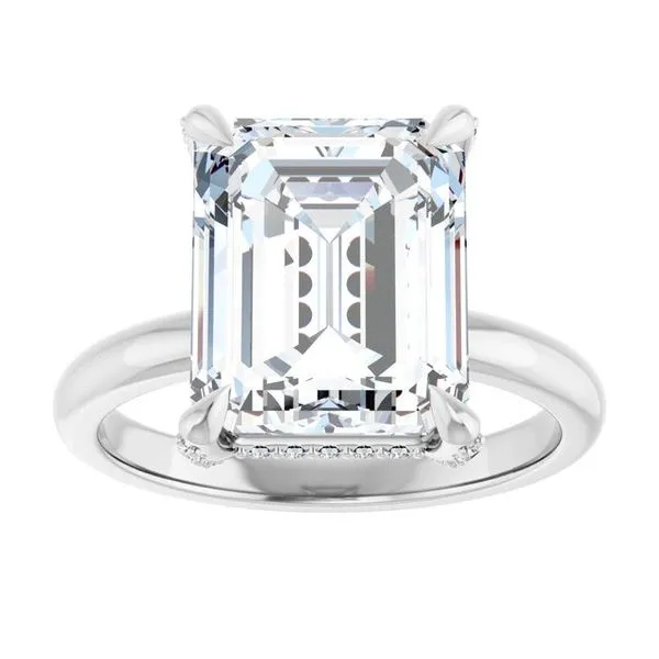 Claw-Prong Hidden Halo-Style Engagement Ring Image 3 Ocean View Jewelers Millville, DE