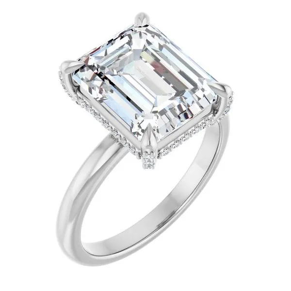 Claw-Prong Hidden Halo-Style Engagement Ring J. West Jewelers Round Rock, TX