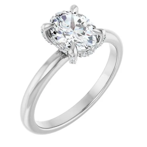 Claw-Prong Hidden Halo-Style Engagement Ring JF Jones Jewelers Rochester, NY