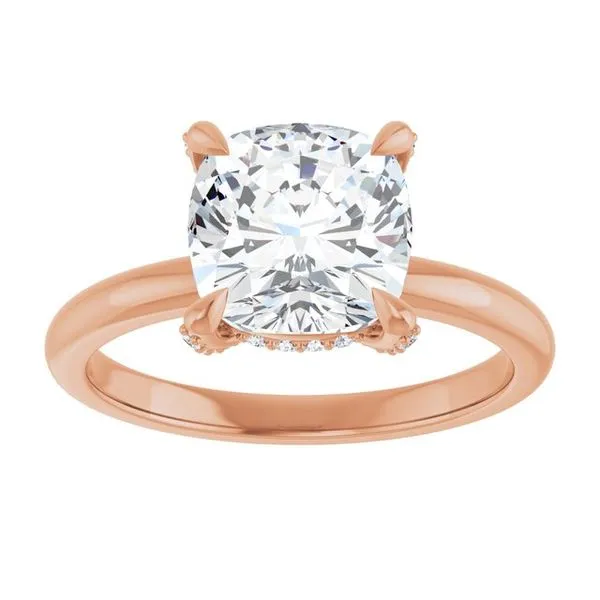 Claw-Prong Hidden Halo-Style Engagement Ring Image 3 J. West Jewelers Round Rock, TX