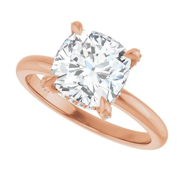 Claw-Prong Hidden Halo-Style Engagement Ring Image 5 Michael Szwed Jewelers Longmeadow, MA