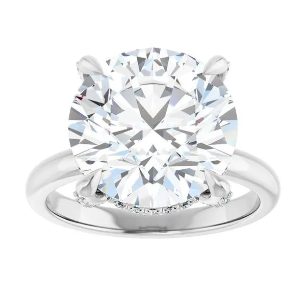 Claw-Prong Hidden Halo-Style Engagement Ring Image 3 Michael Szwed Jewelers Longmeadow, MA