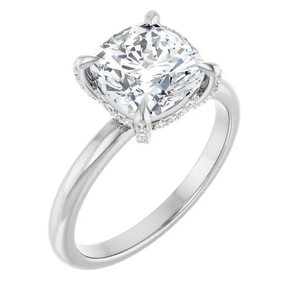 Claw-Prong Hidden Halo-Style Engagement Ring JF Jones Jewelers Rochester, NY