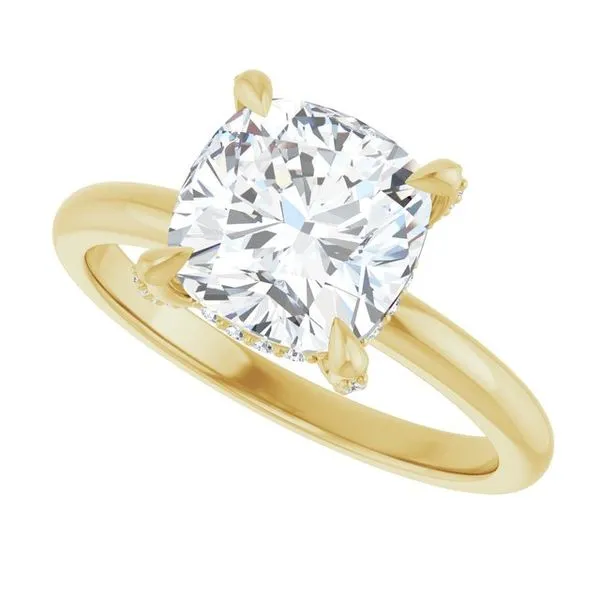 Claw-Prong Hidden Halo-Style Engagement Ring Image 5 J. West Jewelers Round Rock, TX