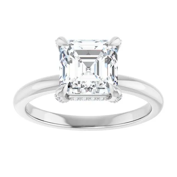 Claw-Prong Hidden Halo-Style Engagement Ring Image 3 Natale Jewelers Sewell, NJ
