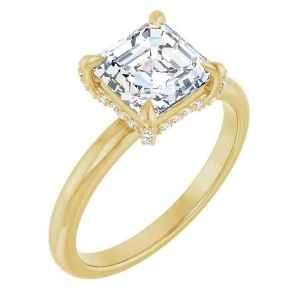 Claw-Prong Hidden Halo-Style Engagement Ring Arezzo Jewelers Elmwood Park, IL