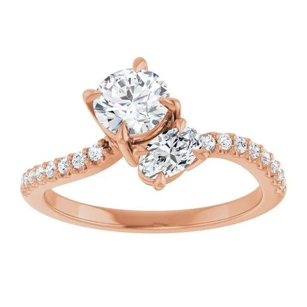 Two-Stone Bypass Engagement Ring Image 3 Raleigh Diamond Fine Jewelry Raleigh, NC